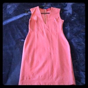 Salmon colored V neck dress